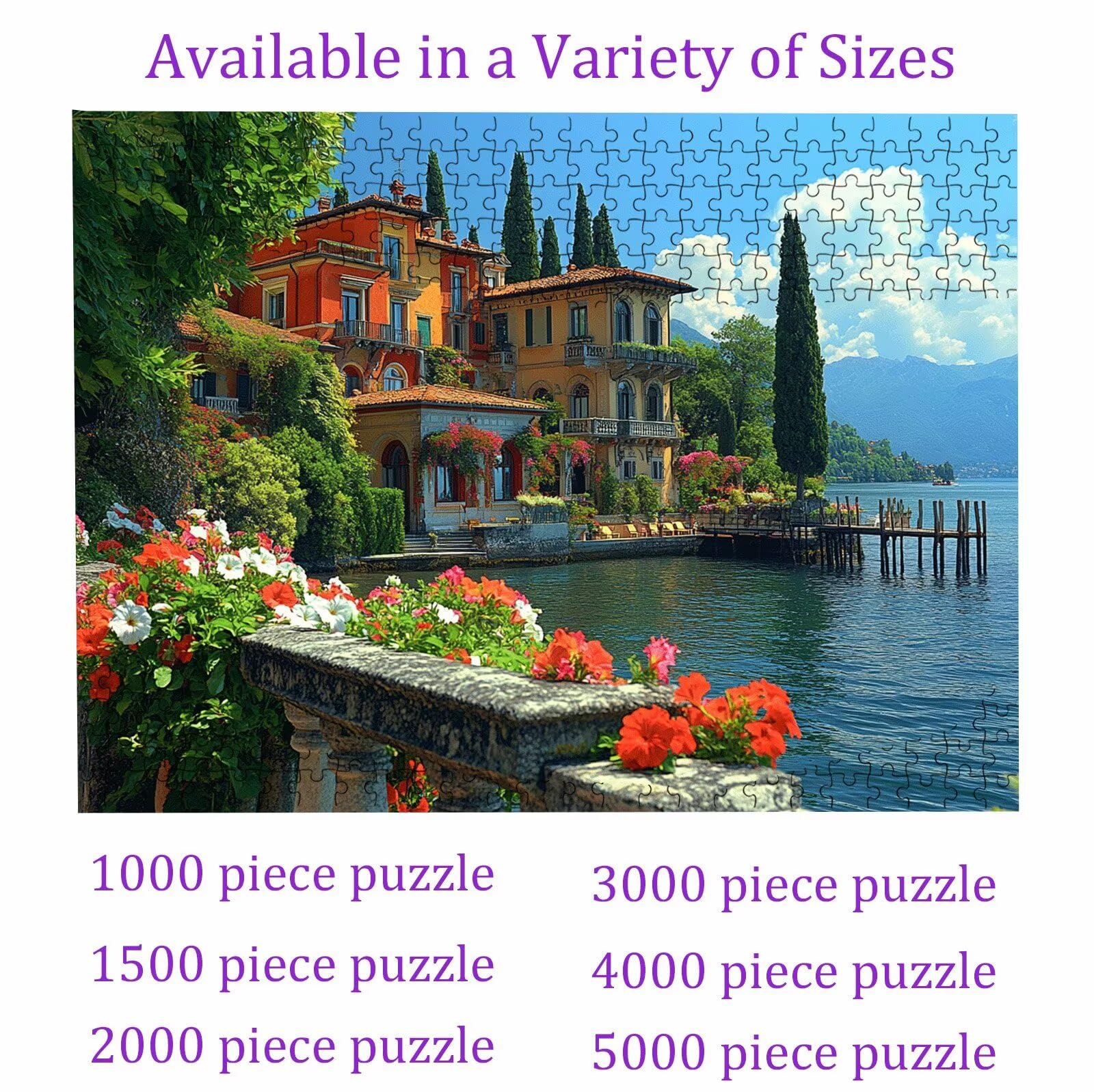 Puzzle mare Case(3), Puzzle Adulti 3000 pezzi, Puzzles Legno con Squisita Scatola di Imballaggio, Rompicapo per Esperti con Incastro Perfetto, Stampa ad Alta Definizione, Regalo per Adulti W3H-730
