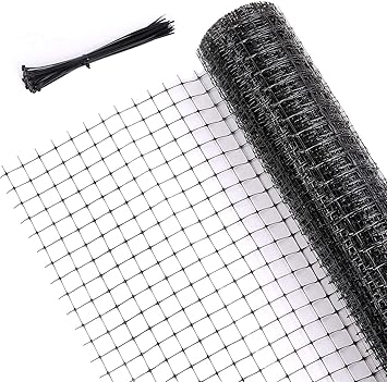 Ohuhu 6.6 x 65 FT Heavy Duty Bird Netting for Garden, PP Material Anti-Bird Reusable Garden Nets for Fruit, Vegetable, Plant Trees, Fencing Protection from Birds Deer Etc, Bonus 50 PCS Cable Ties