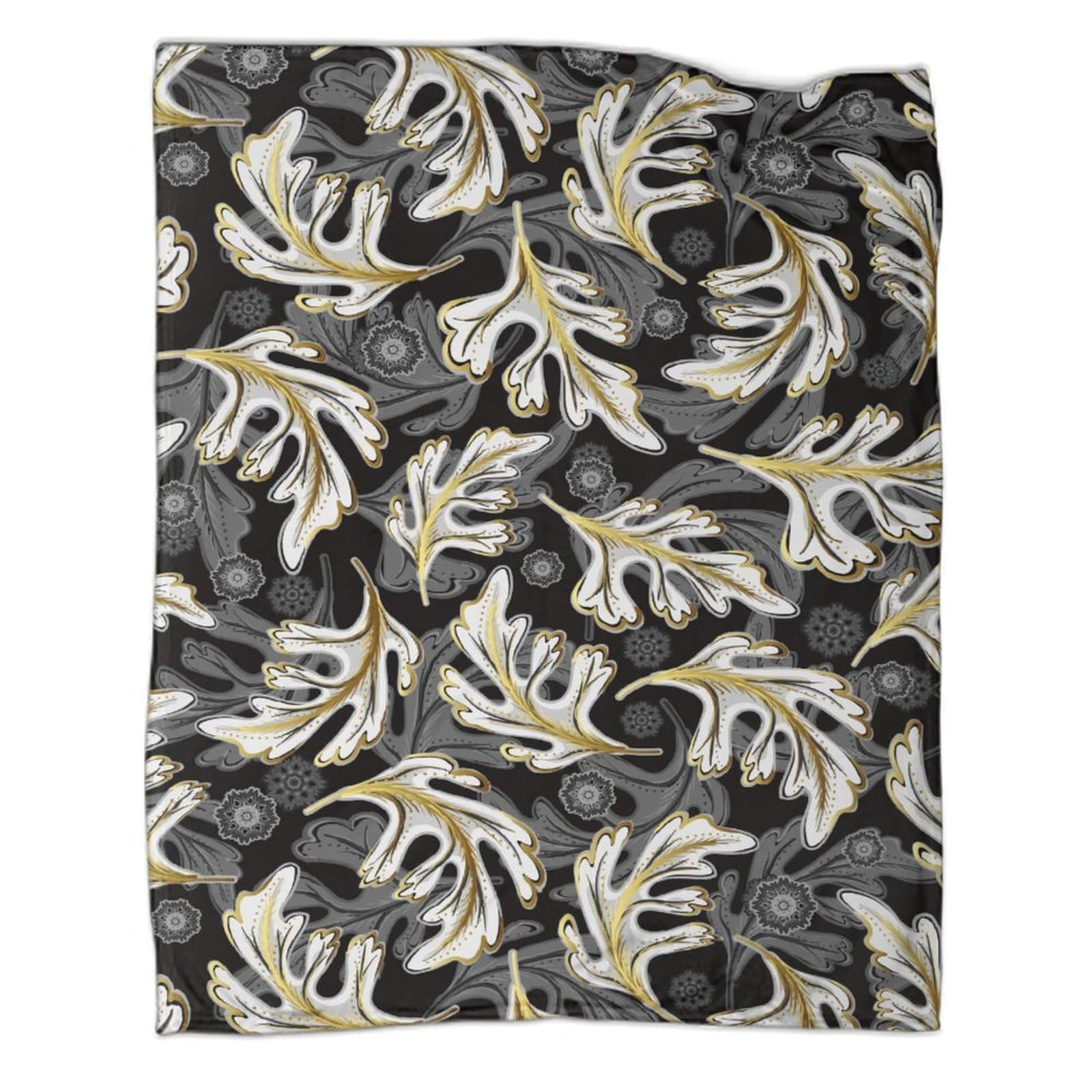 Retro Palmblatt 3D Printed Decke Mikrofaser Sofa Schlafzimmer Wohndeko Botanisches Muster Kuscheldecke 80x90inch(200x230cm)