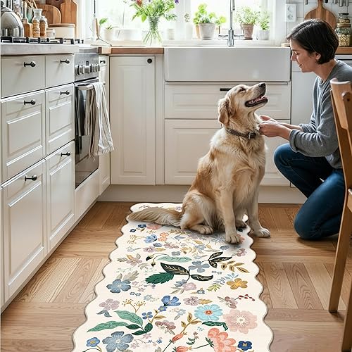 Miniatura 171 de Alfombra lavable para pasillo y de cocina, alfombra de entrada, vintage, suave para el suelo, alfombra antideslizante para interiores, para baño