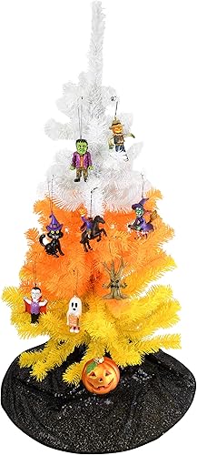 Miniatura 3 de Tree Buddees Árbol de Halloween de maíz caramelo blanco naranja y amarillo (3 pies)