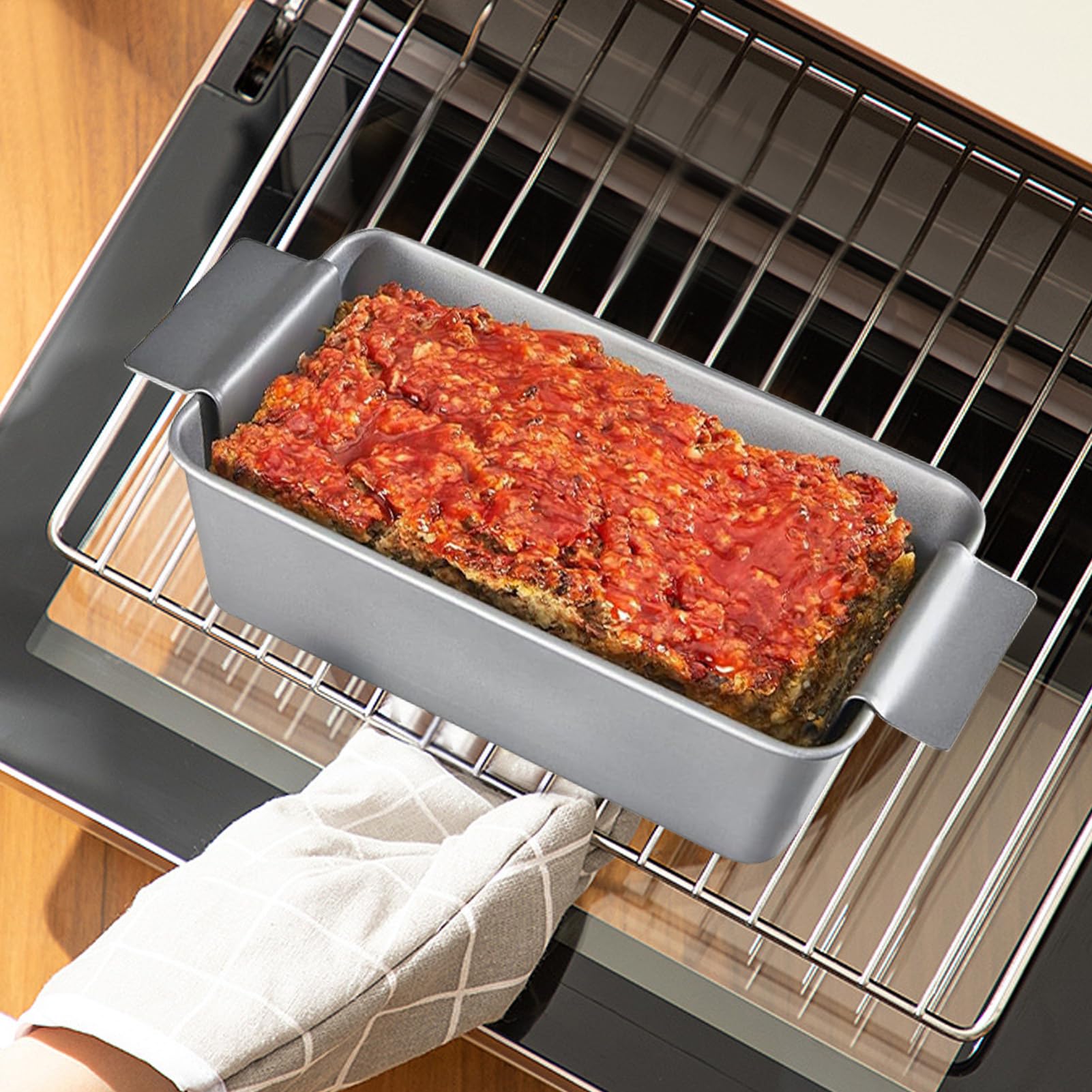 Molde De Pan Acero Al Carbono Antiadherente Con Asas Aptas Al Horno