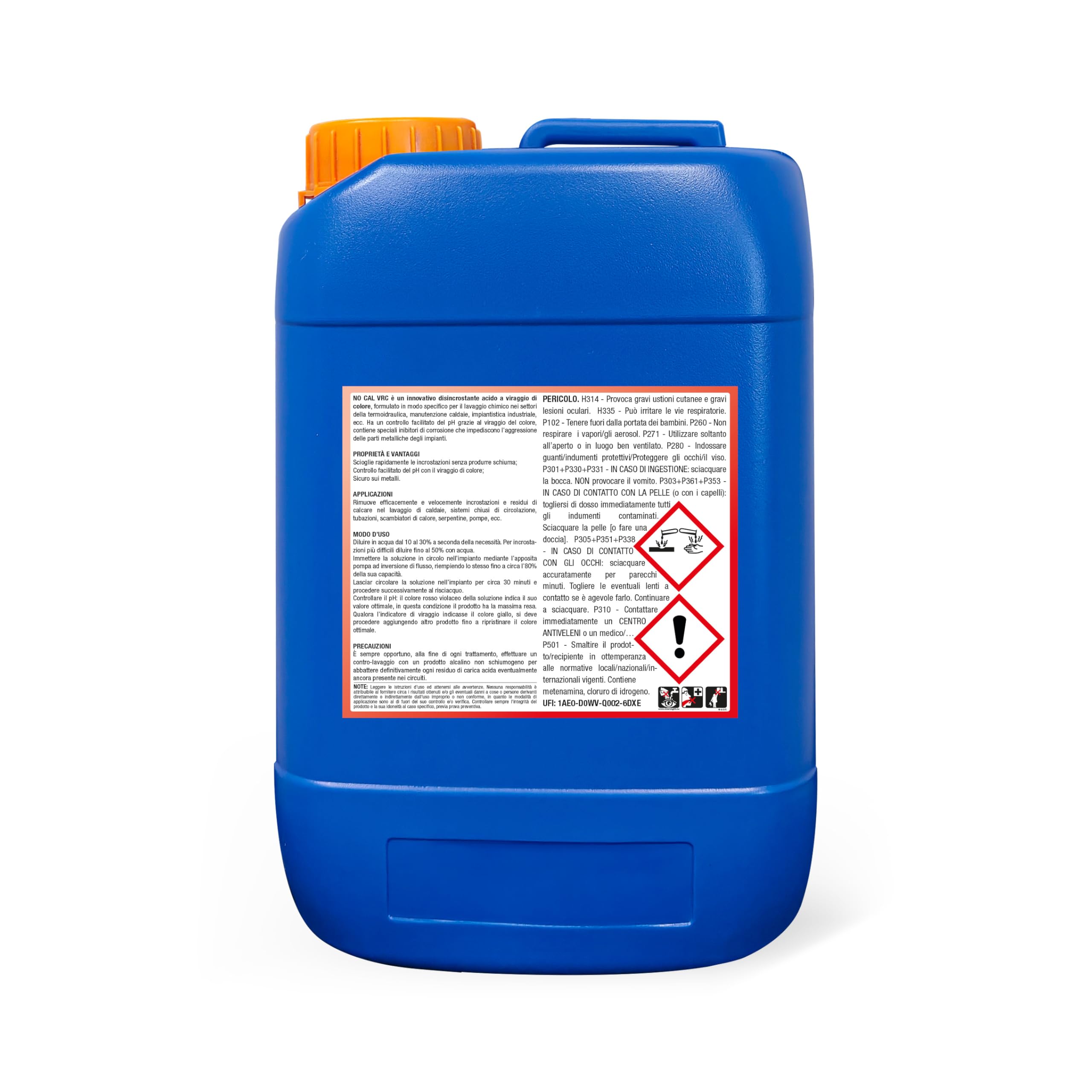 No Cal Disincrostante Acido a Viraggio di Colore per Impianti 5 Lt