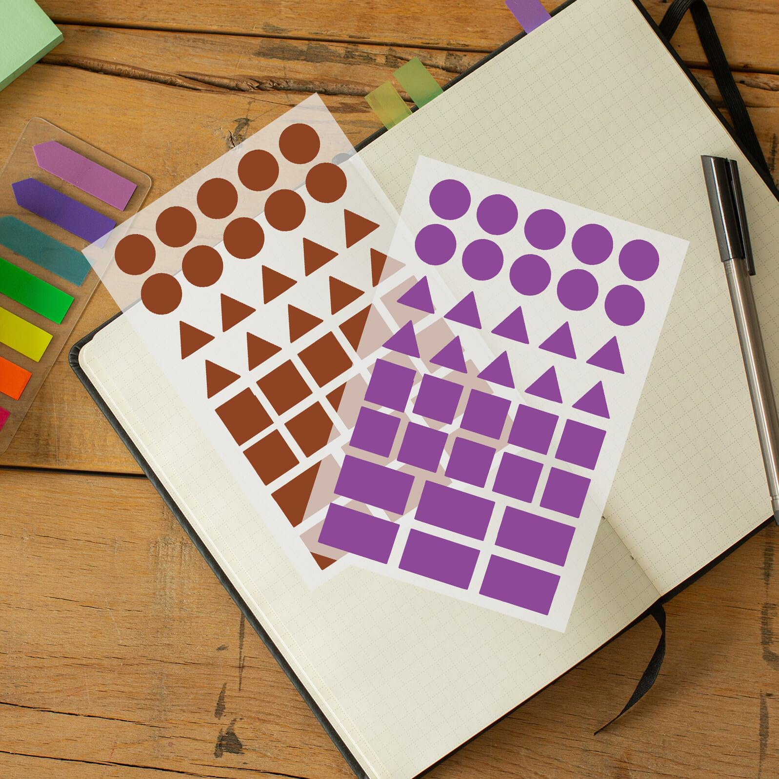 Homoyoyo 100 Fogli Etichette Adesive Colorate Scrivibili Multi-forme per Codifica e Organizzazione Documenti Sticker Rimovibili per Scuola Ufficio Casa