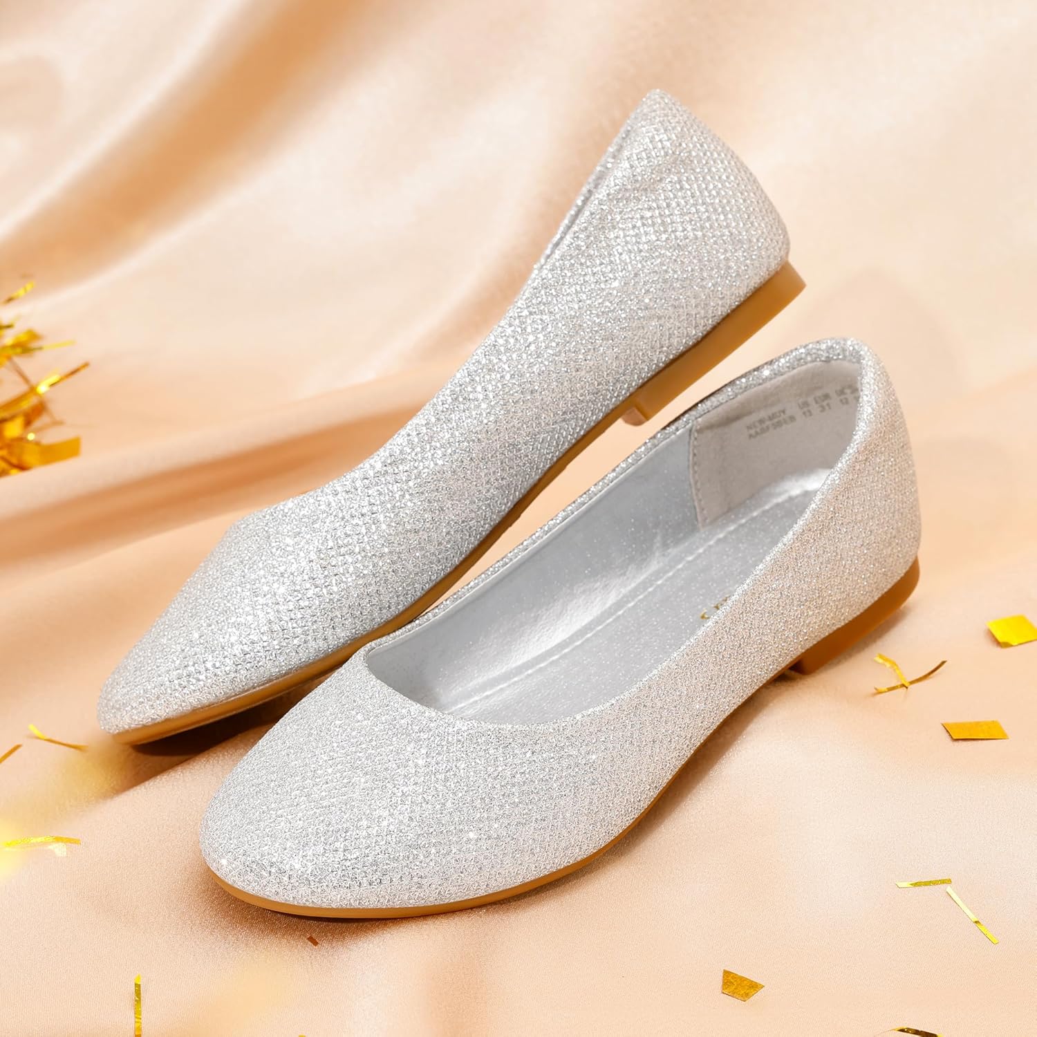 DREAM PAIRS Girls Dress Shoes Slip on Ballerina Flats for Wedding/Party - Image 3