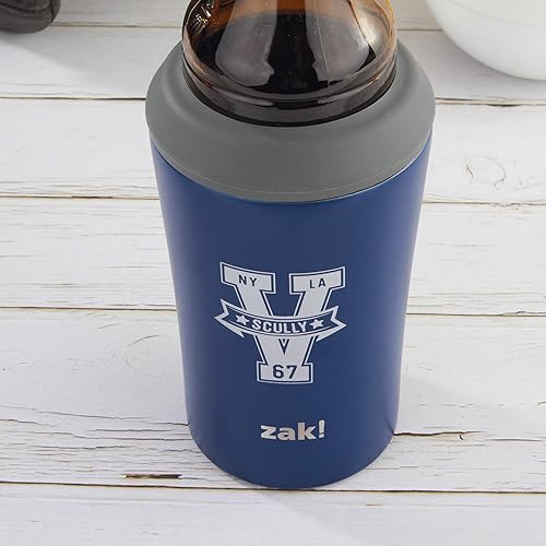 Miniatura 9 de Zak Designs Botella de acero inoxidable aislado al vacío 188 SS de 12 onzas, uso 4 en 1 y para bebidas frías, sin BPA, enfriador de latas Vin Scully