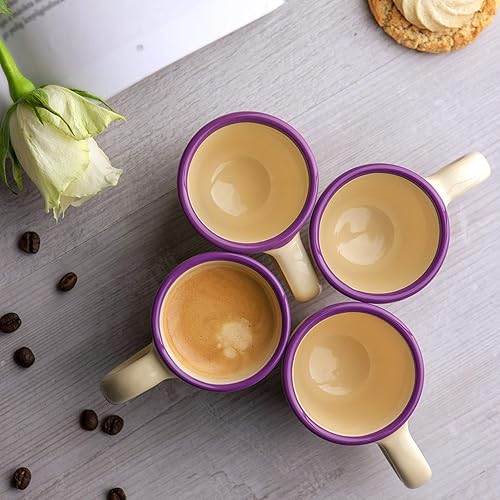 Miniatura 3 de City to Cottage Tazas de café expreso de cerámica de 4, pequeños chupitos Expresso, Demitasse, perfectas para máquina de espresso, tazas hechas a