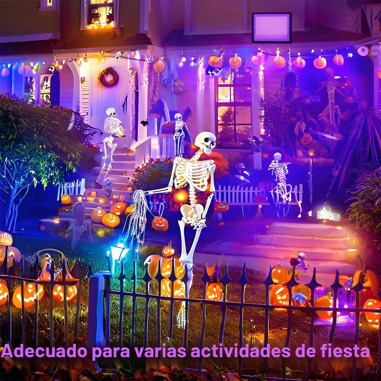 2 Piezas 50W LED Luz Negra, IP66 Impermeable Foco UV Ultravioleta, Luz Negra Ultravioleta Con Interruptor para Halloween, Discoteca, Pintura Corporal, Neón, DJ, Black light Party