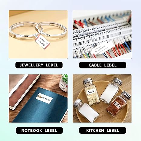 GLUN 200 Labels Sticker Non-Tearable White Vinyl Glossy Label, 25 X 50 Mm Size Printable Label Pack of 200 Stickers - Image 4