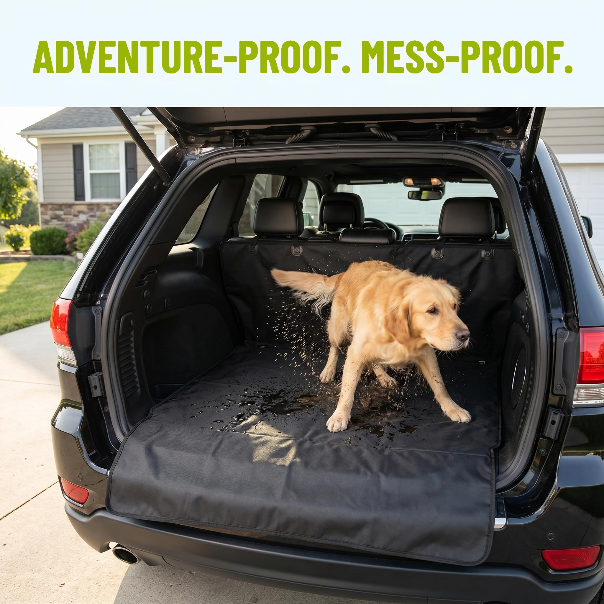 bonVIVO Coprisedile Auto per Cani - Telo Impermeabile Antiscivolo per Sedili Auto e Bagagliaio SUV - Copertura Universale Protezione Interni Macchina - Accessori Viaggio per Animali Domestici