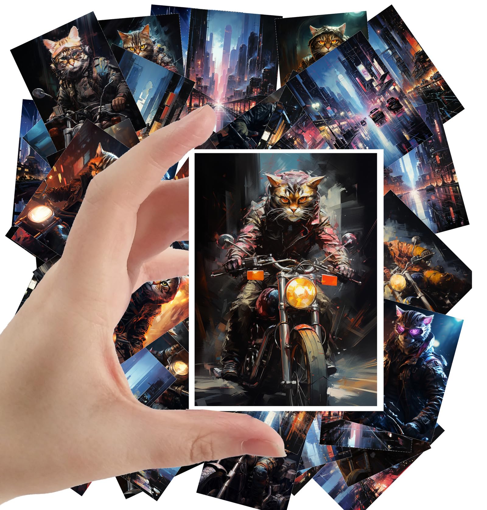 Stickers chat cyberpunk grand format pour personnaliser vos objets sans effort