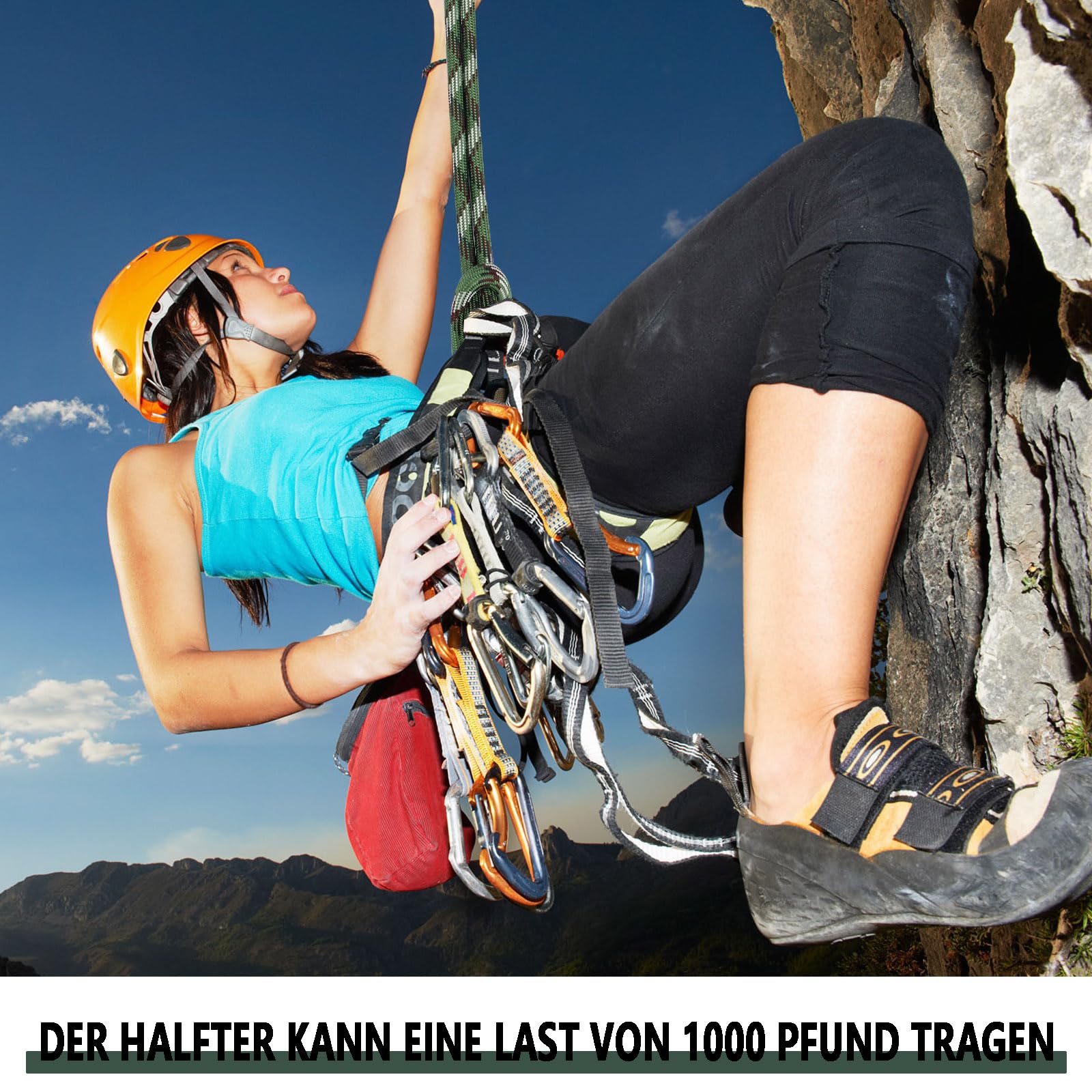 Sangle de Fixation Hamac Balançoire, 2 Pièces 65cm Corde de Suspension Réglable avec Mousqueton, Charge Lourde pour Arbre, Convient pour Hamac, Balançoire Jardin, Yoga et Sac de Sable,453KG