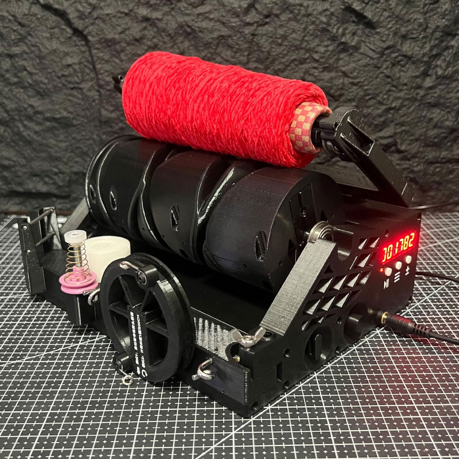 Automatic Winding Machine, Maximum Measurement Capacity 20,000m, Electric Yarn Spinner with Digital Display, Built-in Length Detector, for Home, DIY, Factory, Textile Mill