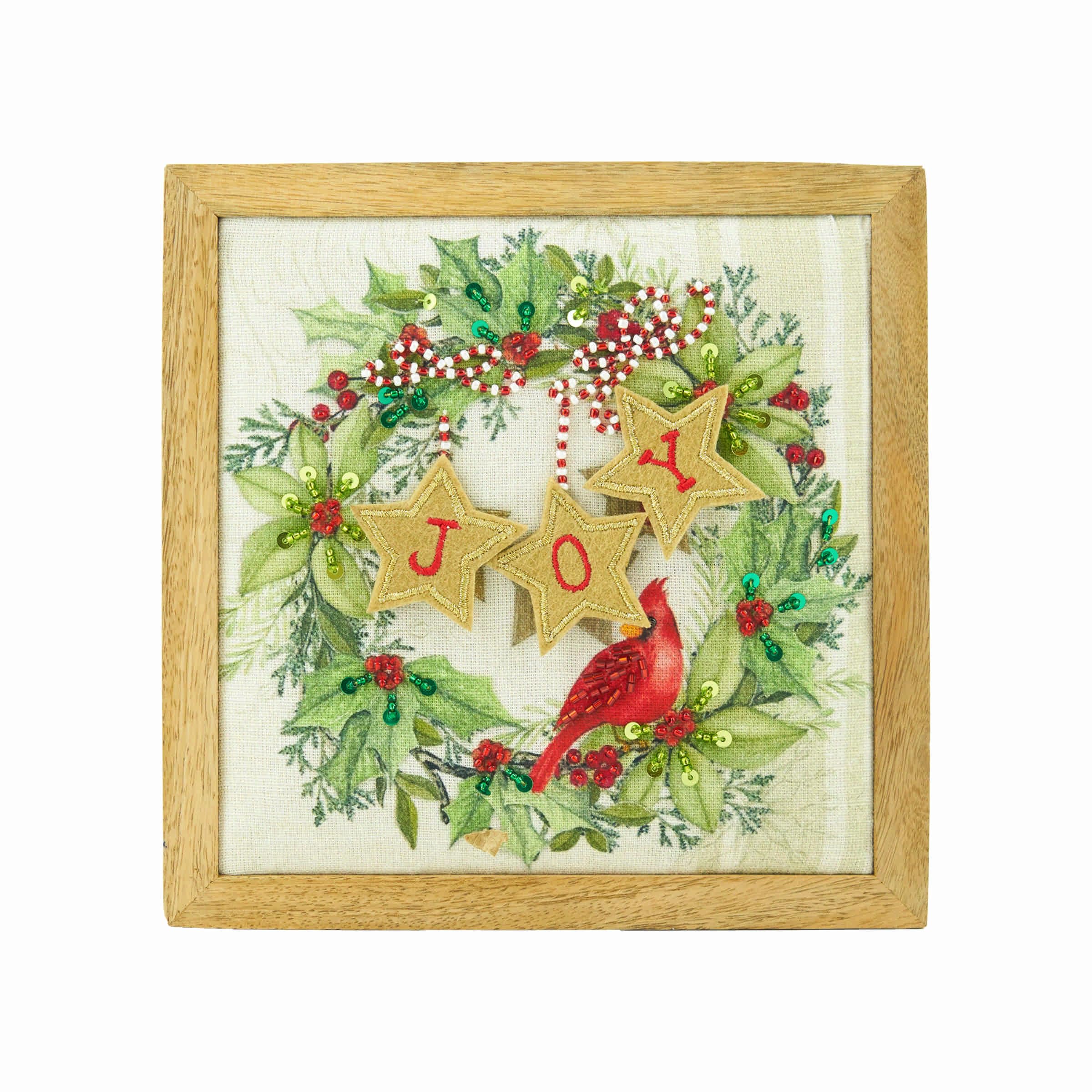 GALLERIE II Embellished Joy/Cardinal Shelf Sitter Block Gold