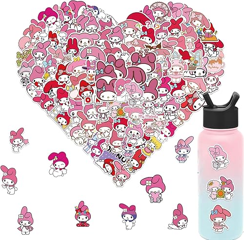 100 calcomanías de mi linda melodía, lindas calcomanías Kawaii para niños, adolescentes y adultos, calcomanías de vinilo impermeables, calcomanías