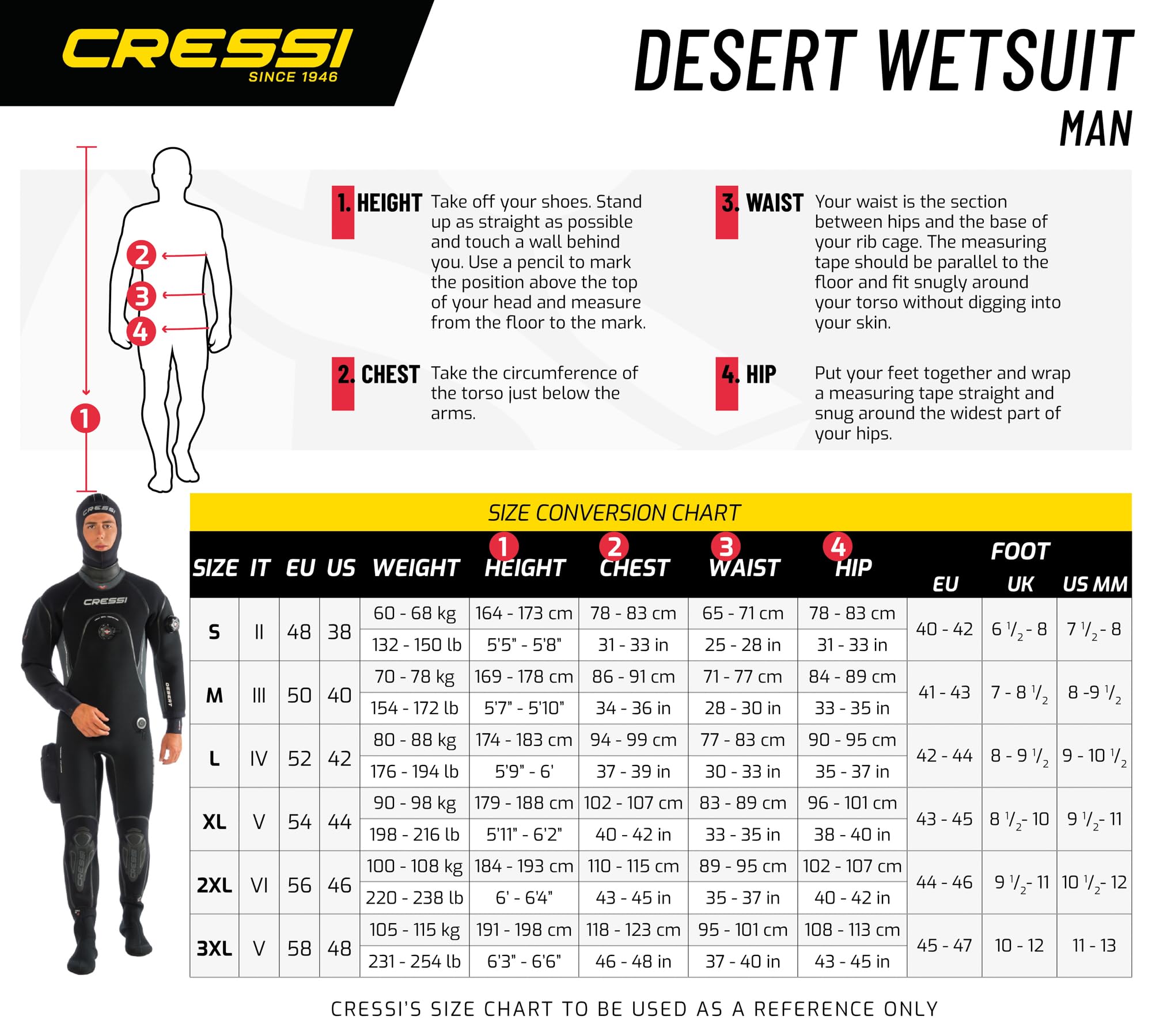 Cressi Desert Man Dry Suit 4mm HD - Traje Seco para Buceo