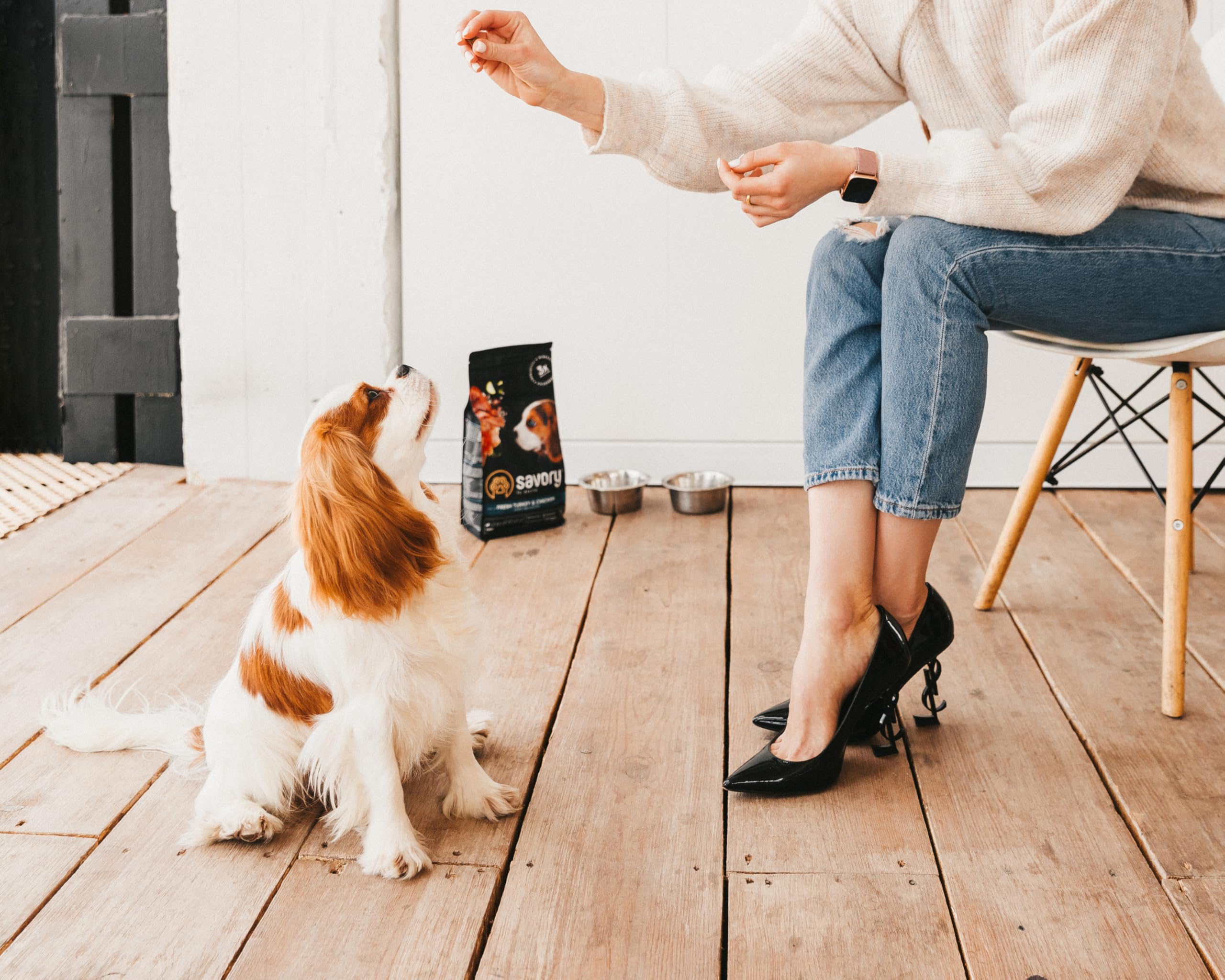Savory - Cibo secco per cani - Cucciolo - Tacchino e pollo freschi - a base di carne fresca essiccata, con Vit. A, D3, E, C - (2 x 3 kg)