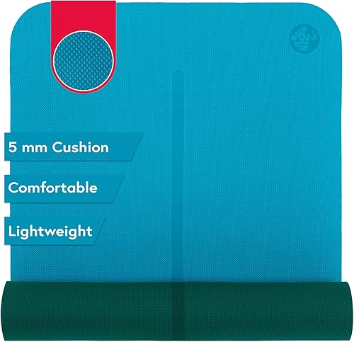 Manduka Begin - Esterilla de yoga perfecta para principiantes en yoga y pilates, mujeres y hombres, 0.197 in de grosor, reversible, 68 pulgadas