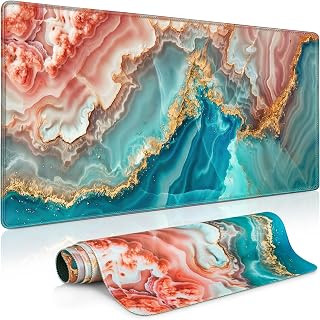 Desk Mat, Large Gaming Mouse Pad XXL 35.4×15.7in | Extended Computer Keyboard Mouse Mat Desk Pad for Laptop with Stitched Edges, Waterproof Mousepad for Gamer Home&Office Women