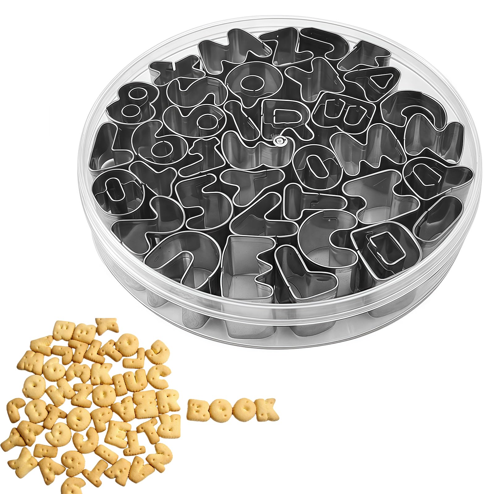 Xitea Multicolor Robust 37 Piece Stainless Steel Cookie Stamp Set With Letters And Numbers For Creative Baking And Desserts. Multipurpose Pastry Moulds Made Of Stainless Steel