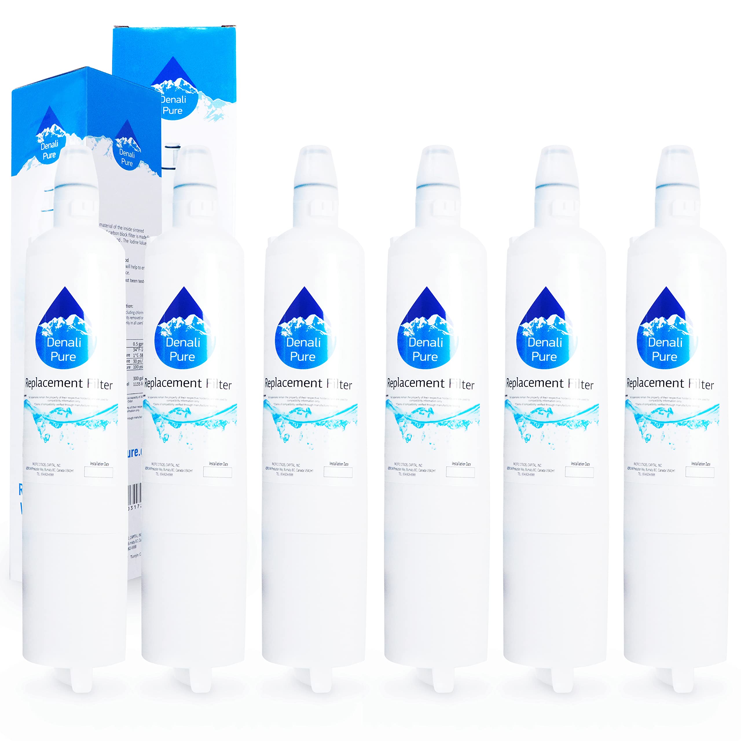 6-Pack Replacement for Kenmore/Sears 79579753900 Refrigerator Water Filter - Compatible with Kenmore/Sears 46-9990 Fridge Water Filter Cartridge