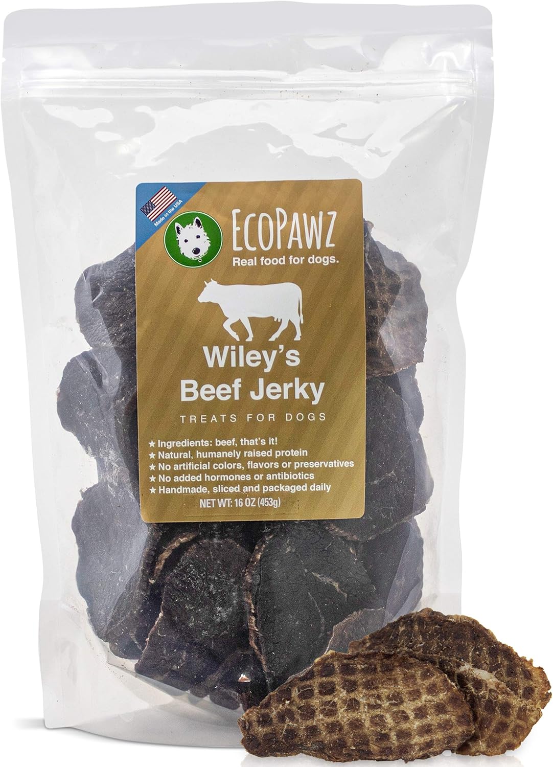Wiley's Beef Jerky Pet Treats | Grain Free Dog Treats Made in USA | All Natural Snacks for Dogs | (Beef, 16 oz. Bag)