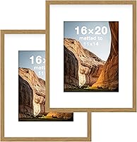 Vista 68 de FrameWorks Marcos de fotos clásicos de madera de 12 x 12 a 8 x 8 pulgadas con vidrio templado, roble natural, paquete de 2