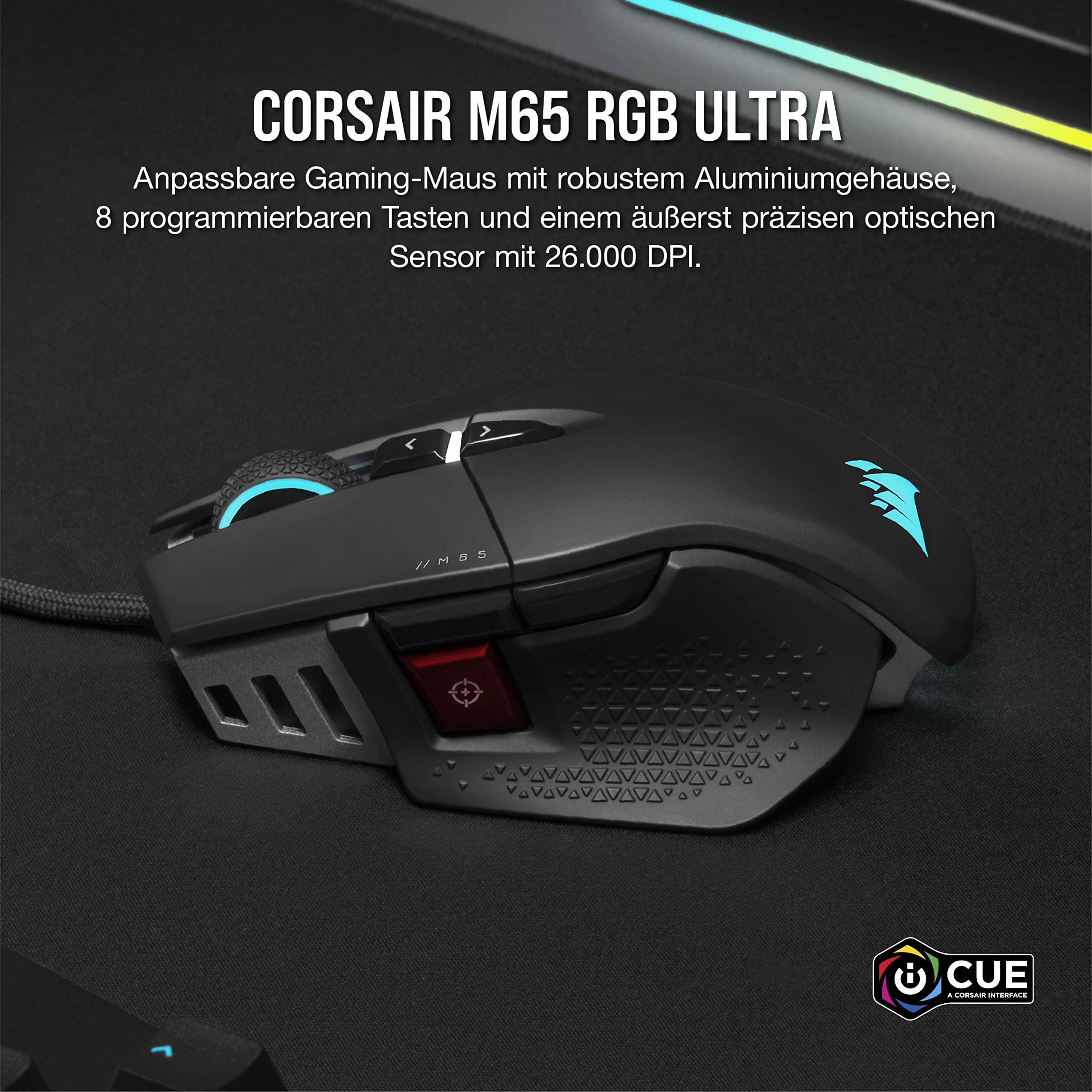 Corsair M65 RGB Ultra Wired Tunable FPS Gaming Mouse Schwarz