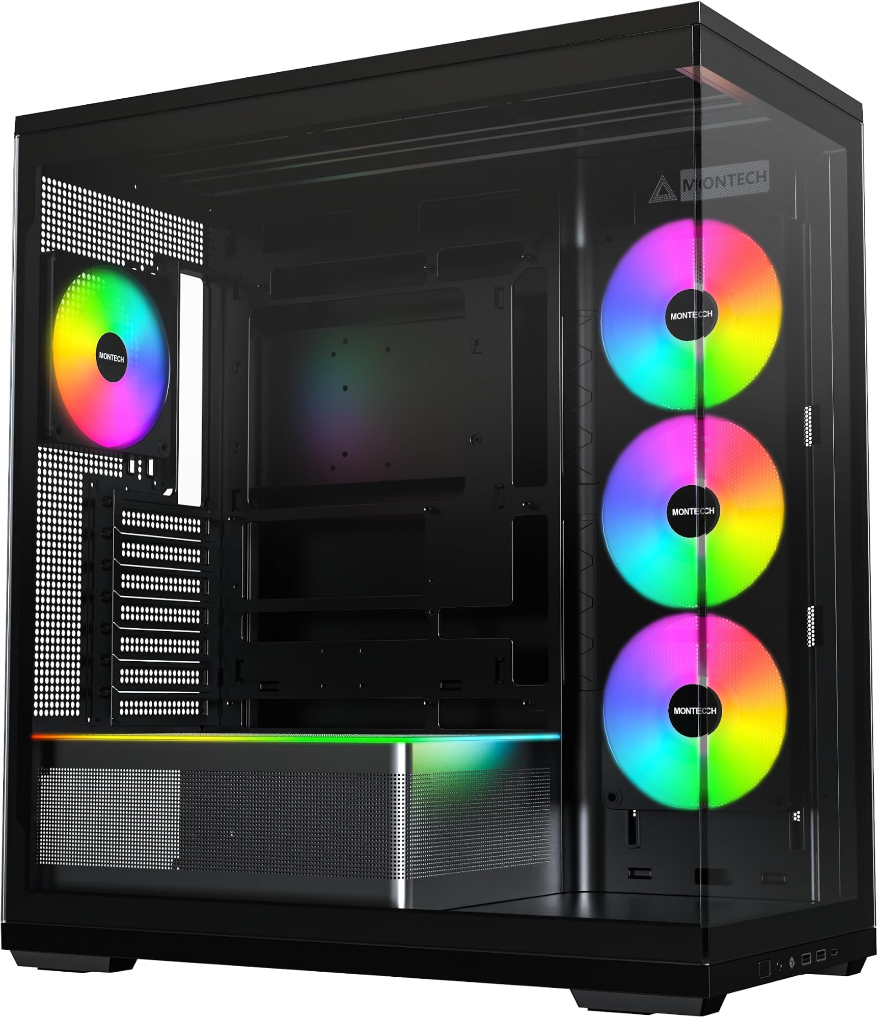 MONTECH TG3 High Airflow ATX Mid-Tower PC Case, Back-Connect Ready, Black: image 1 of 8