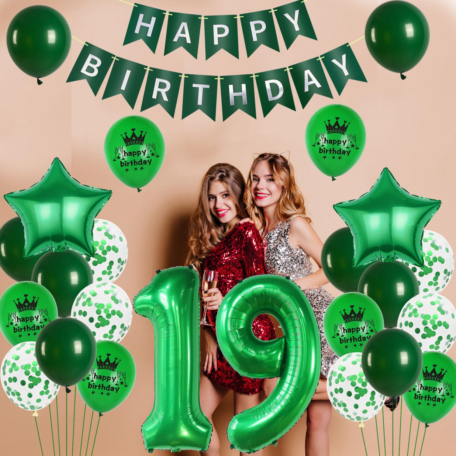 Palloncini verdi 29 anni compleanno, Decorazione compleanno 29 anni Palloncini verde, Decorazione 29 anni compleanno Uomo Donna, Palloncini 29 anni