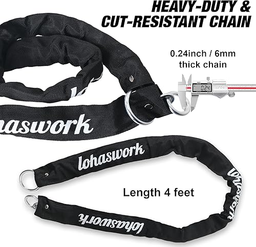 Miniatura 3 de Cerradura de bicicleta, cerradura antirrobo de bicicleta resistente, 4 pies de seguridad para bicicleta con 3 llaves, cerraduras en U con soporte de