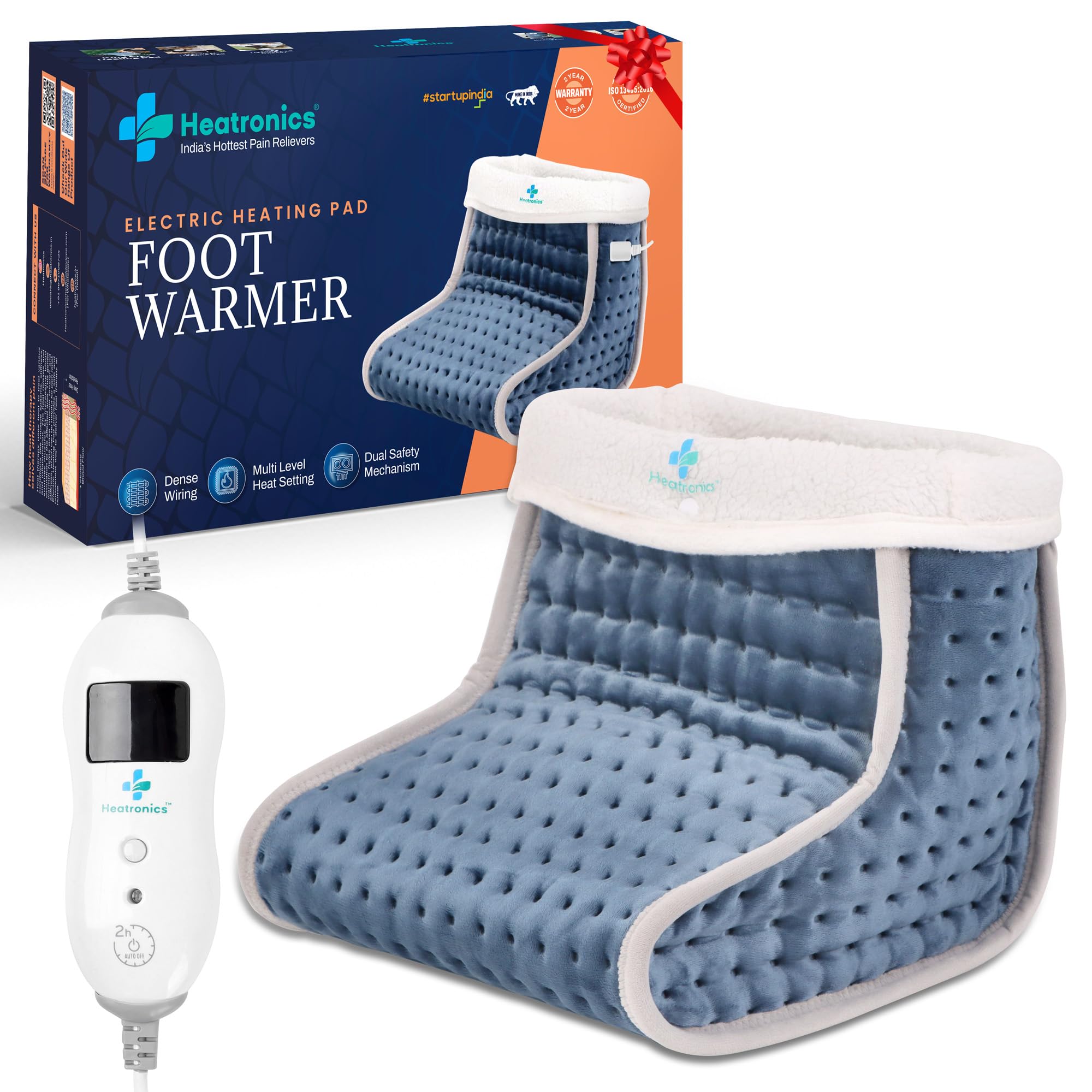 HEATRONICS® Electric Heated Foot Warmer, Heating Pad for Foot Pain | Universal | Digital | 2Hr Auto Cutoff (Steel Blue) (B0CZL5RZ7H) Amazon Price History, Amazon Price Tracker