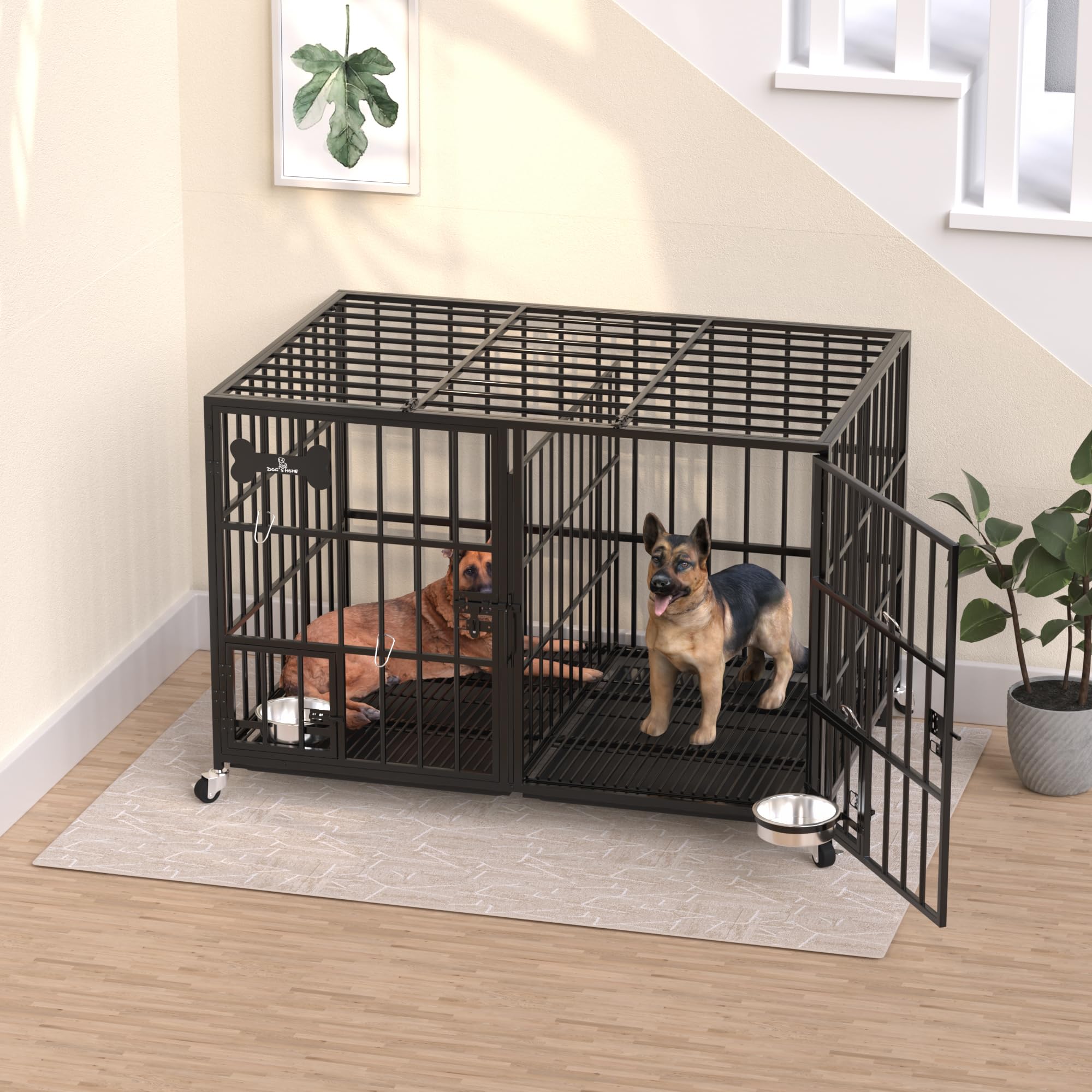 Dosker 54 inch XL Dog Crate for Large Dog/Double Medium Dogs,Heavy