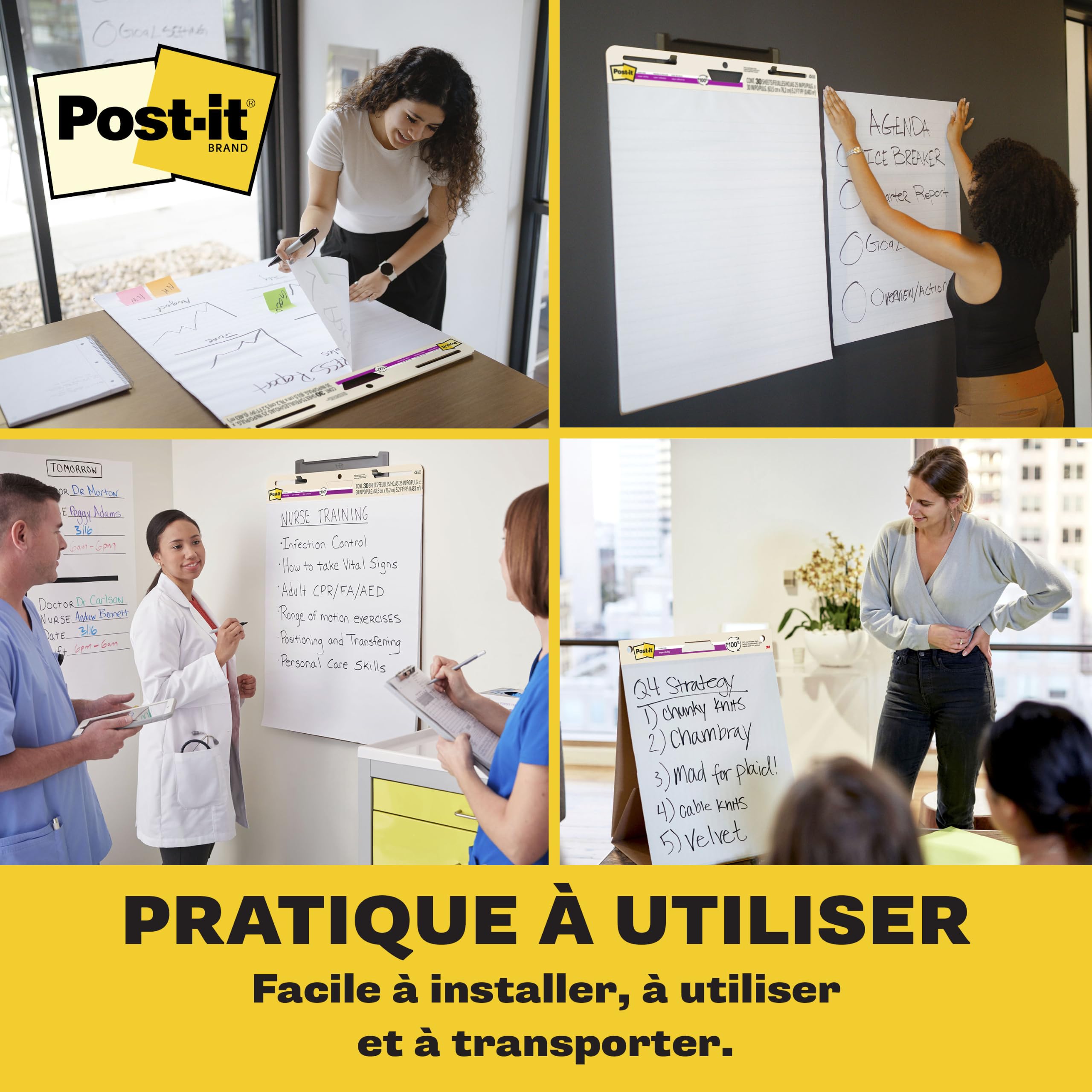 Post-it Super Sticky Blocs Paperboard 2 + 1 GRATUIT (63,5 cm x 76,2 cm)