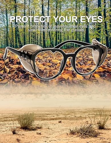 Miniatura 2 de YunTuo 24 pares de protectores laterales para lentes graduados, se adapta a anteojos pequeños a medianos (2, marrón)