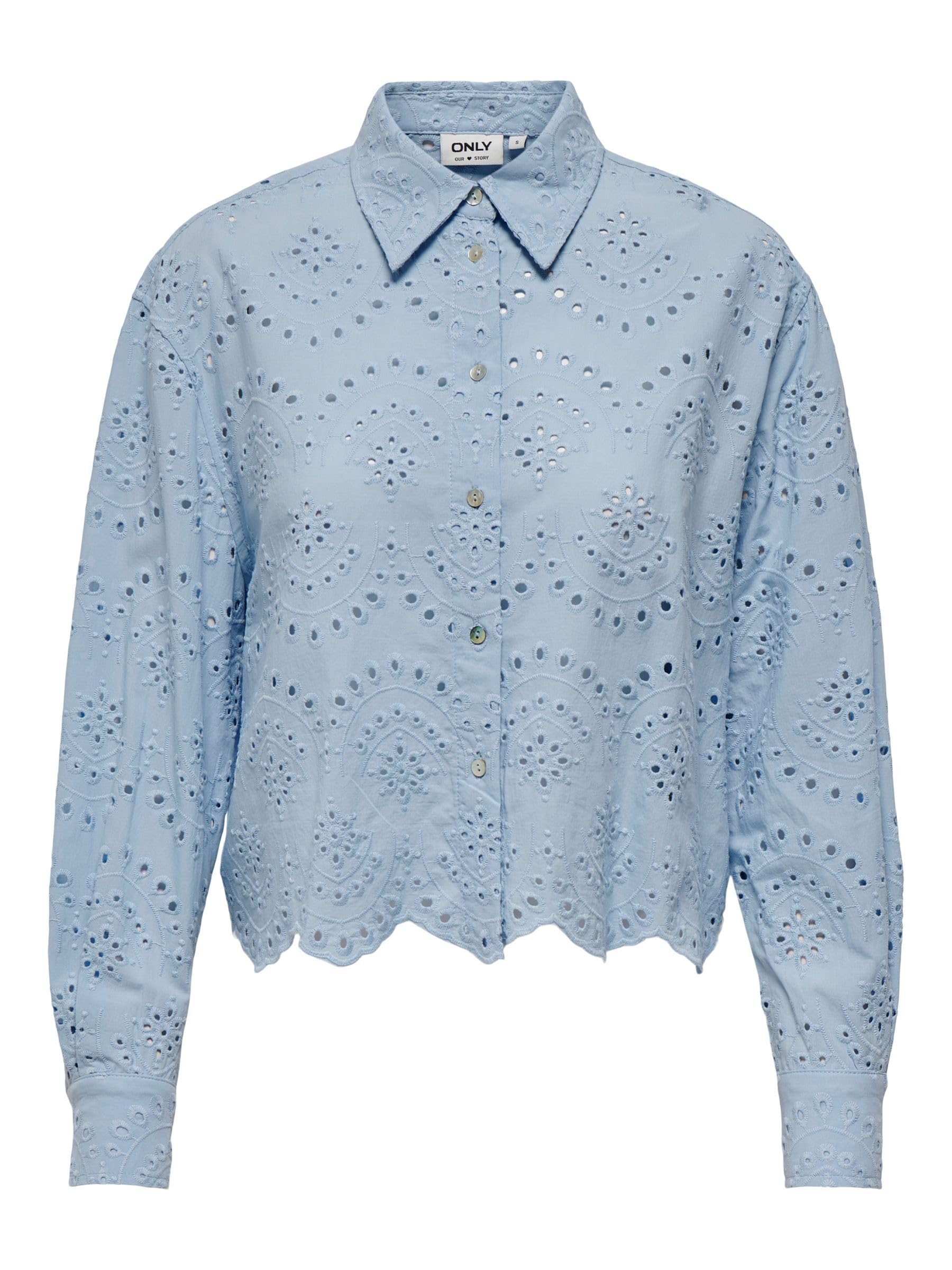 ONLY Damen Onlvalais L/S Shirt WVN Noos 15269568 ,Cashmere Blue ,L