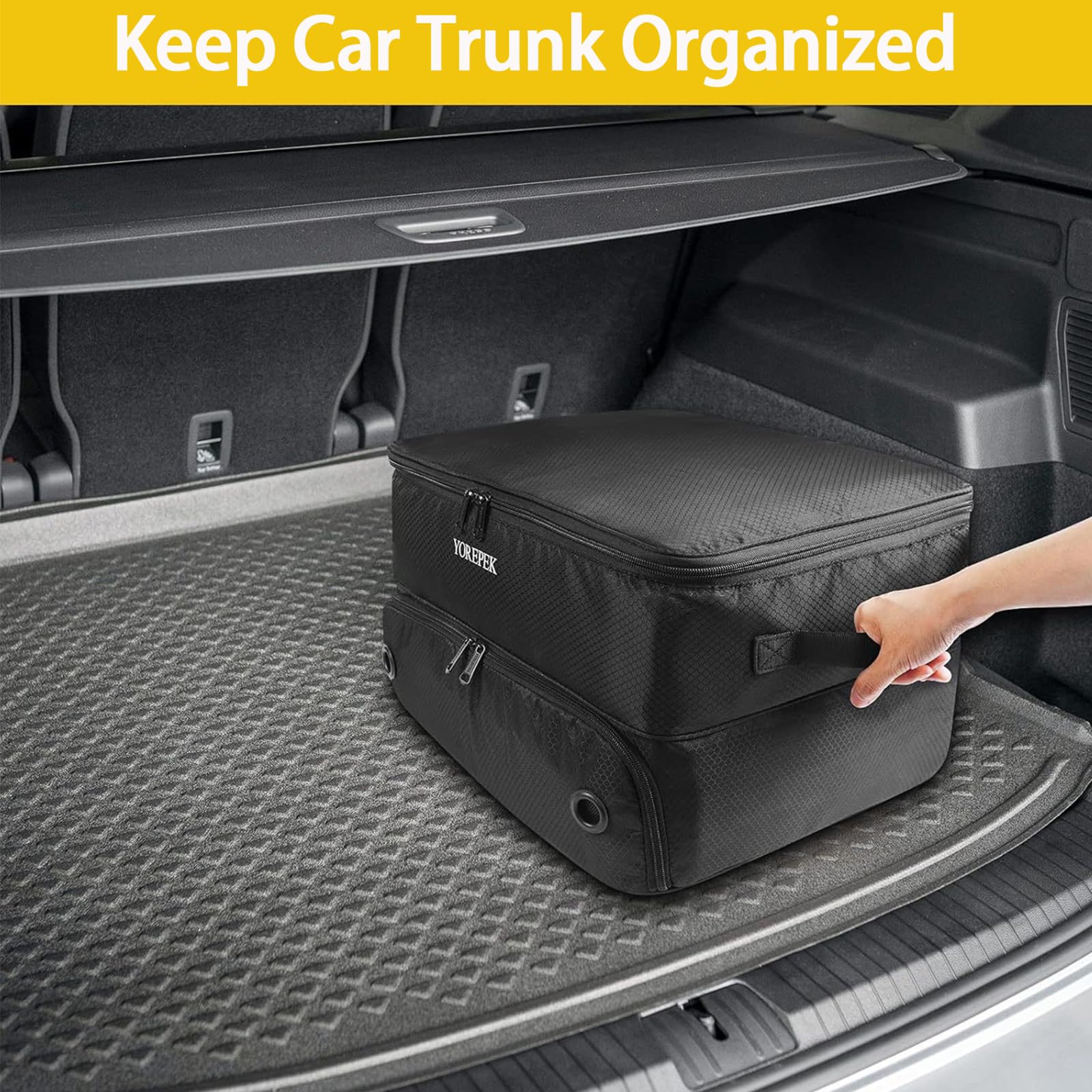 Organizer Per Bagagliaio Da Golf A 2 Livelli, Armadietto Da Golf Per Auto Con Scomparto Ventilato Separato Per 2 Paia Di Scarpe, Contenitore Da Golf Per Palline, Tee, Abbigliamento, Guanti, Accessori