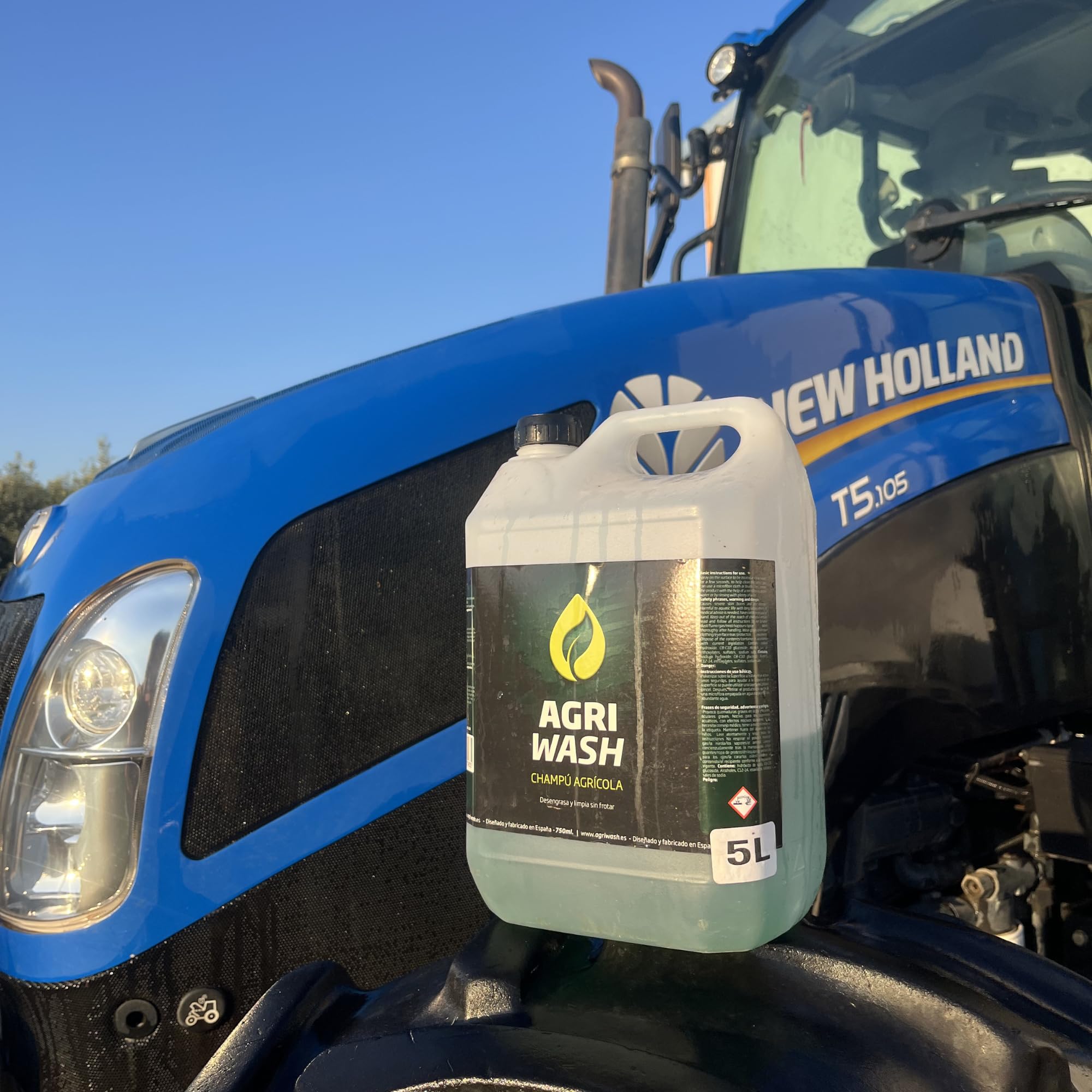 Limpiador de Maquinaria Agrícola AGRIWASH 5L. Limpiador de Tractores, Todoterrenos, Quads y Aperos Agrícolas con efecto "SNOW FOAM"