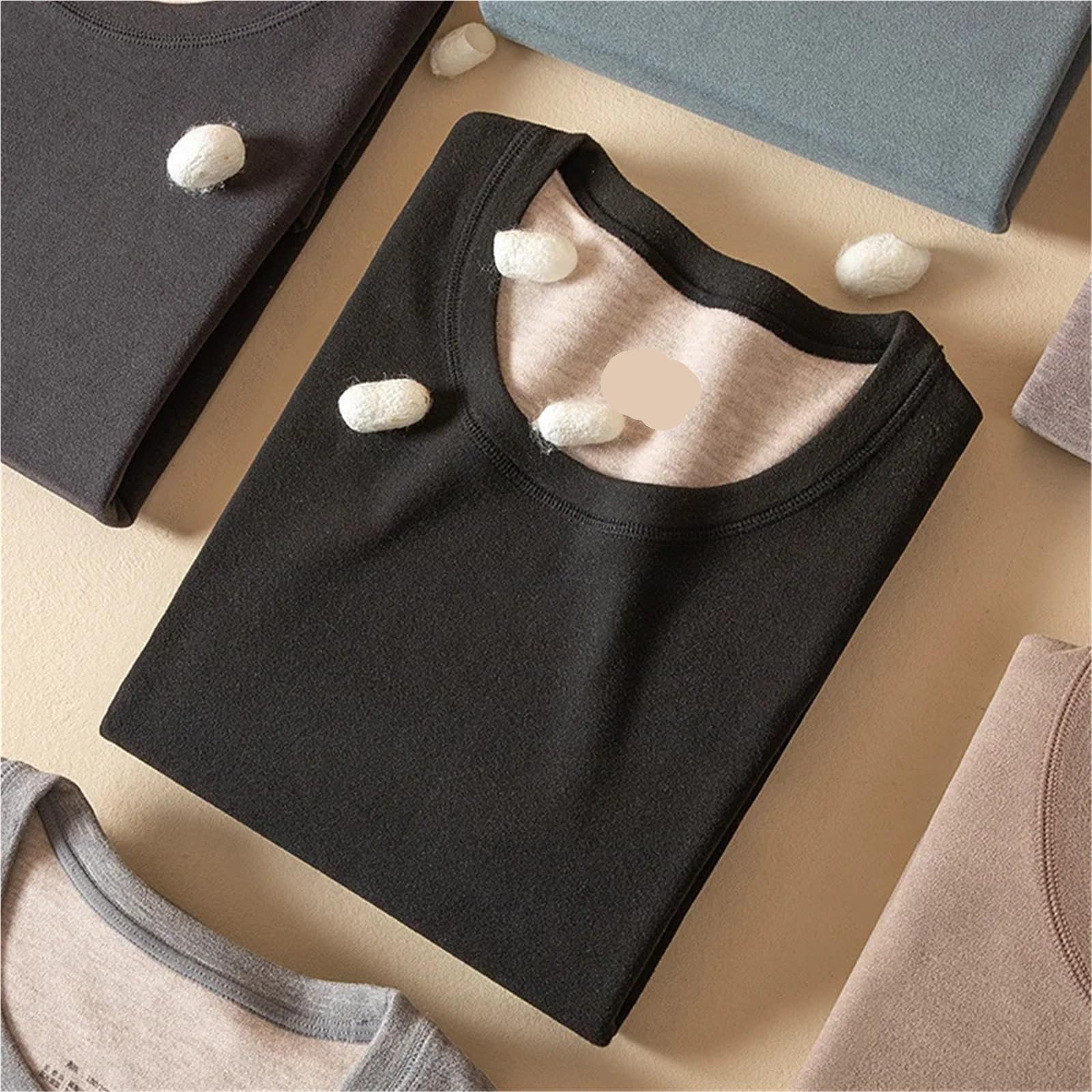 Conjunto de Ropa Interior térmica Invierno for Mujer, Gruesa Lana sin Costuras, cálida for Hombre, Calzoncillos Largos Dos Piezas, Conjunto lencería Ajustada for para Esquí,Moto