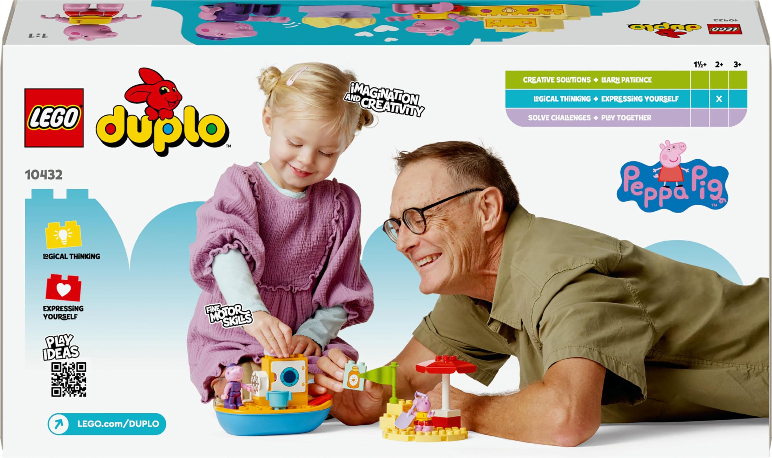 LEGO DUPLO Peppa Pig Tekne Gezisi 10432-2 Yaş ve Üzeri Çocuklar için Peppa Pig Minifigürü İçeren Eğitici Oyuncak Yapım Seti (23 Parça)