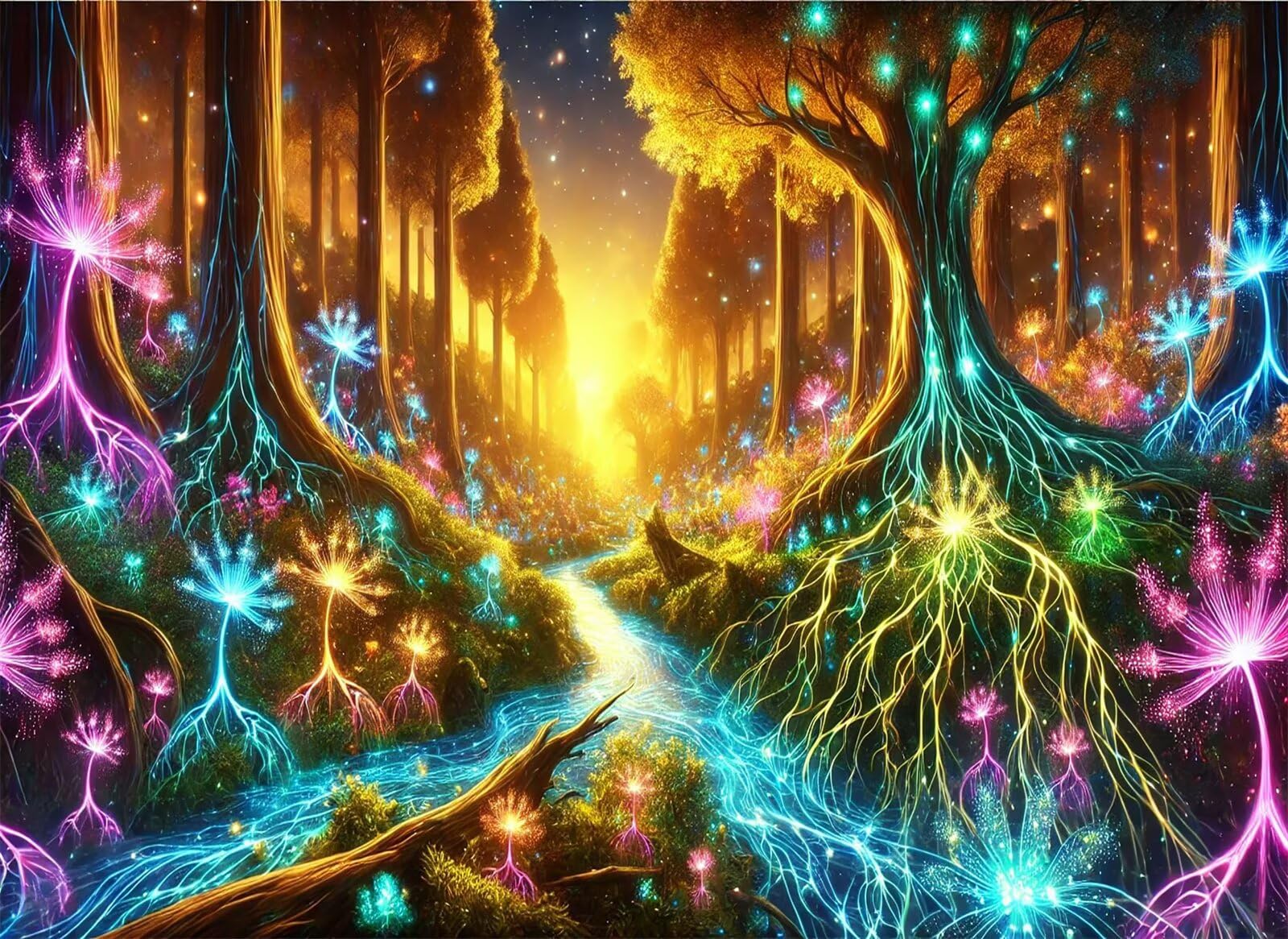 Jigsaw Puzzles for Adults 5000 pieces,181x105 cm puzzle for adults Educational Game Challenge 5000 Pieces puzzles for Adult Home Decoration Puzzle Fantasy Fluorescent Woods