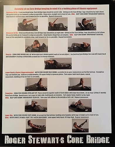 Miniatura 5 de Roger Stewart 's Core Bridge (Ab Trainer, Core Trainer, Sit Up Assistant, Ab Stretch) Patente pendiente Negro