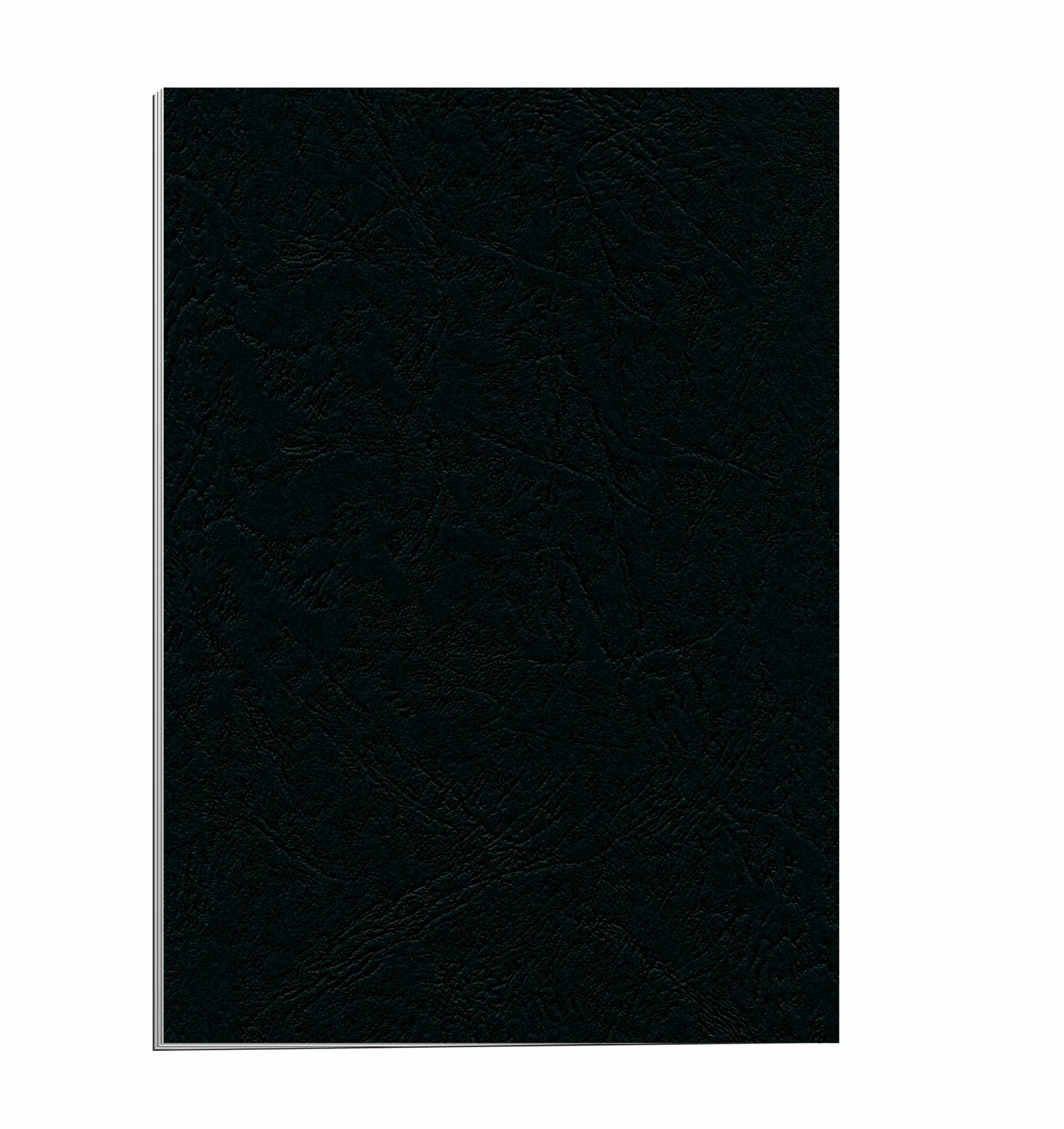 Fellowes Portadas para encuadernar de cartón símil piel Delta Cuero, extra rígido, 250 micras, 100% reciclables, formato A4, con certificación FSC, pack de 100, color negro
