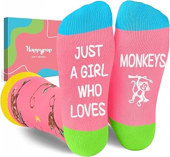 HAPPYPOP Funny Socks for Women - Squirrel Panda Monkey Gifts, Koala Raccoon Socks for Teens