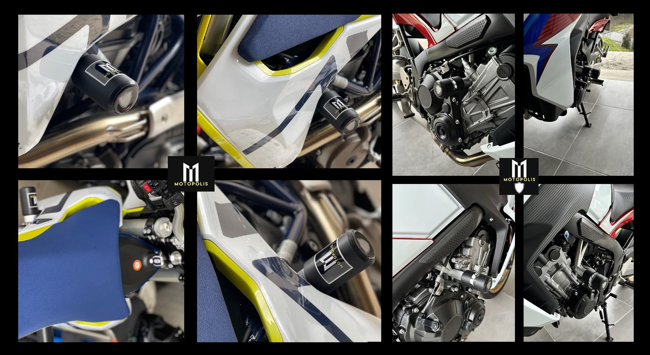 VOGE 125R - TOPES ANTICAIDA CRASH PADS PROTECTORS V2 - Protector de Moto Negro - Par de crash pads de choque sólidas - Compatible con VOGE 125R - Rear Left Outer, Rear Right Outer