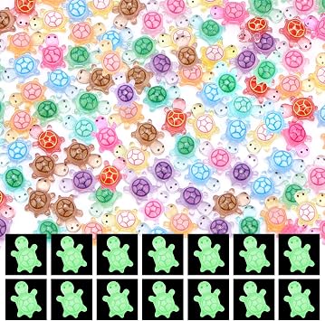 300 Pcs Glow in the Dark Mini Resin Turtles Tiny Luminous Sea Turtle Figures Small Ocean Animals for Fairy Garden Micro Landscaping Dollhouse Home Decor Crafts