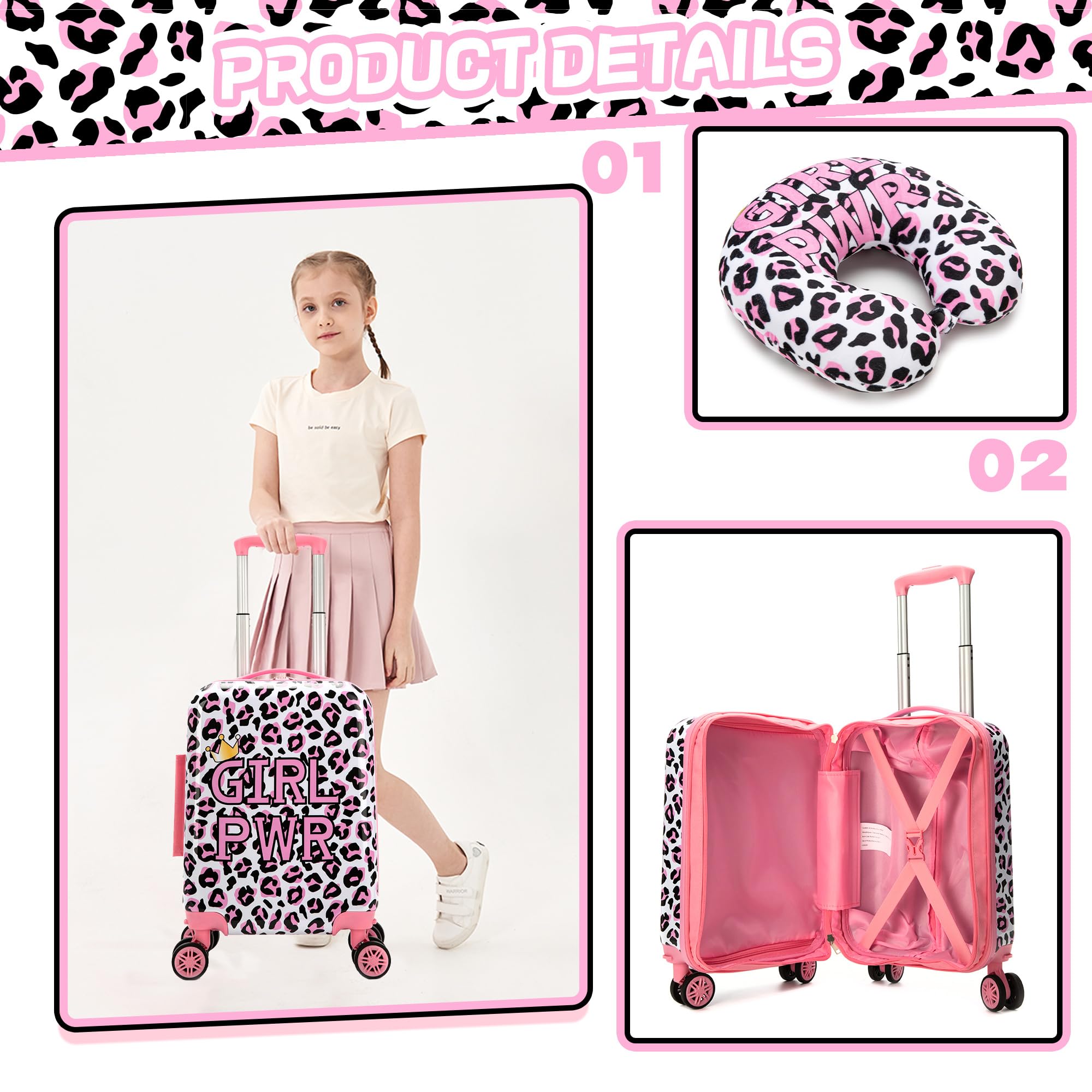 HTgroce Valigia Bagaglio a Mano, Trolley Bambino Borsone da Viaggio con Borsa Piscina Bambina, Bagaglio per bambini