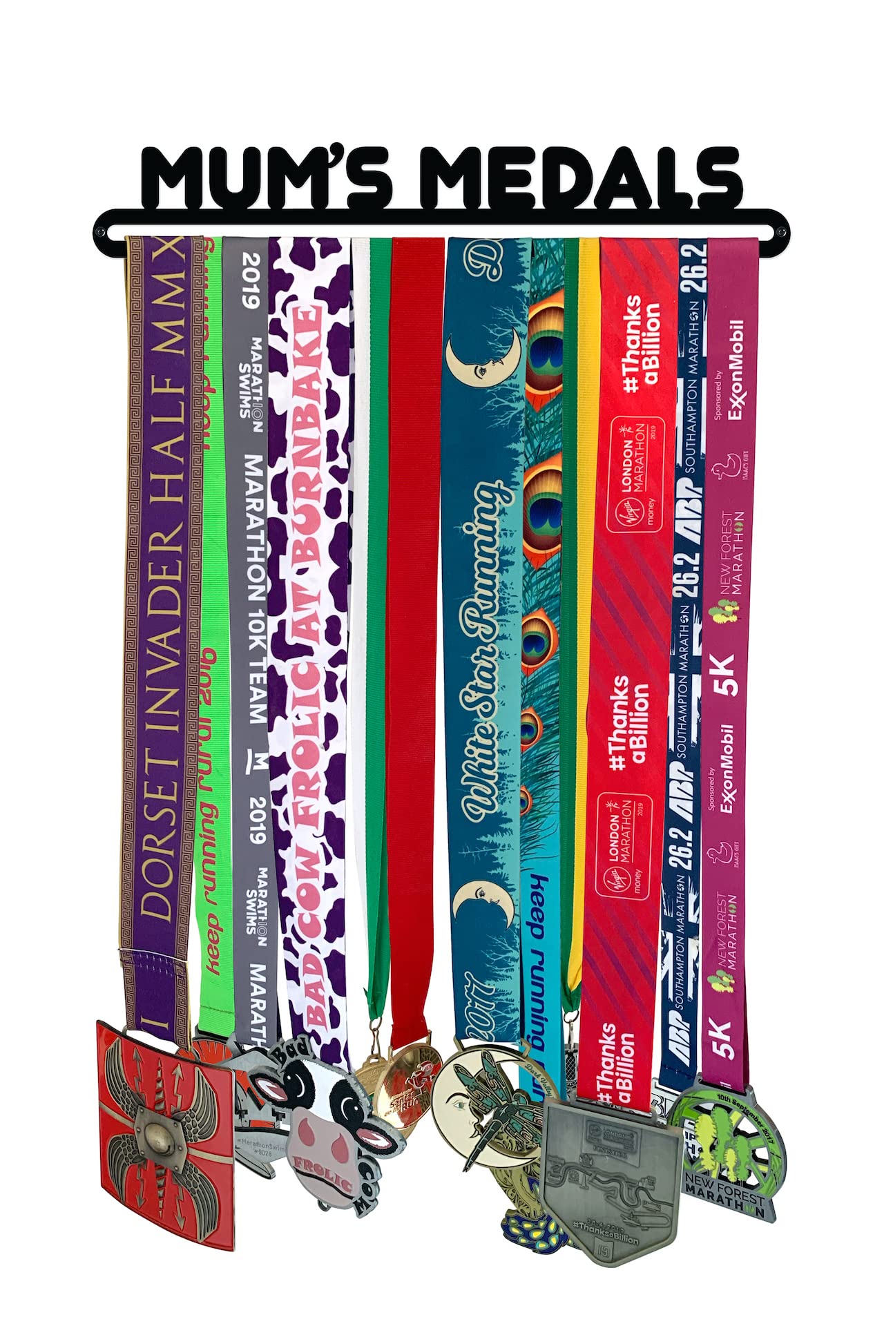 'Mum's Medals' Medal Hanger Display Holder Brushed Stainless Steel - Made in Britain