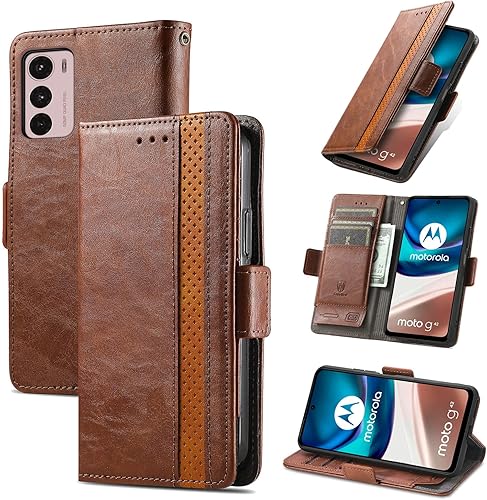 Miniatura 282 de Funda para Honor X7, Funda para Honor Play 30+ Plus Funda de piel sintética con ranuras para tarjetas Funda con soporte abatible Rojo