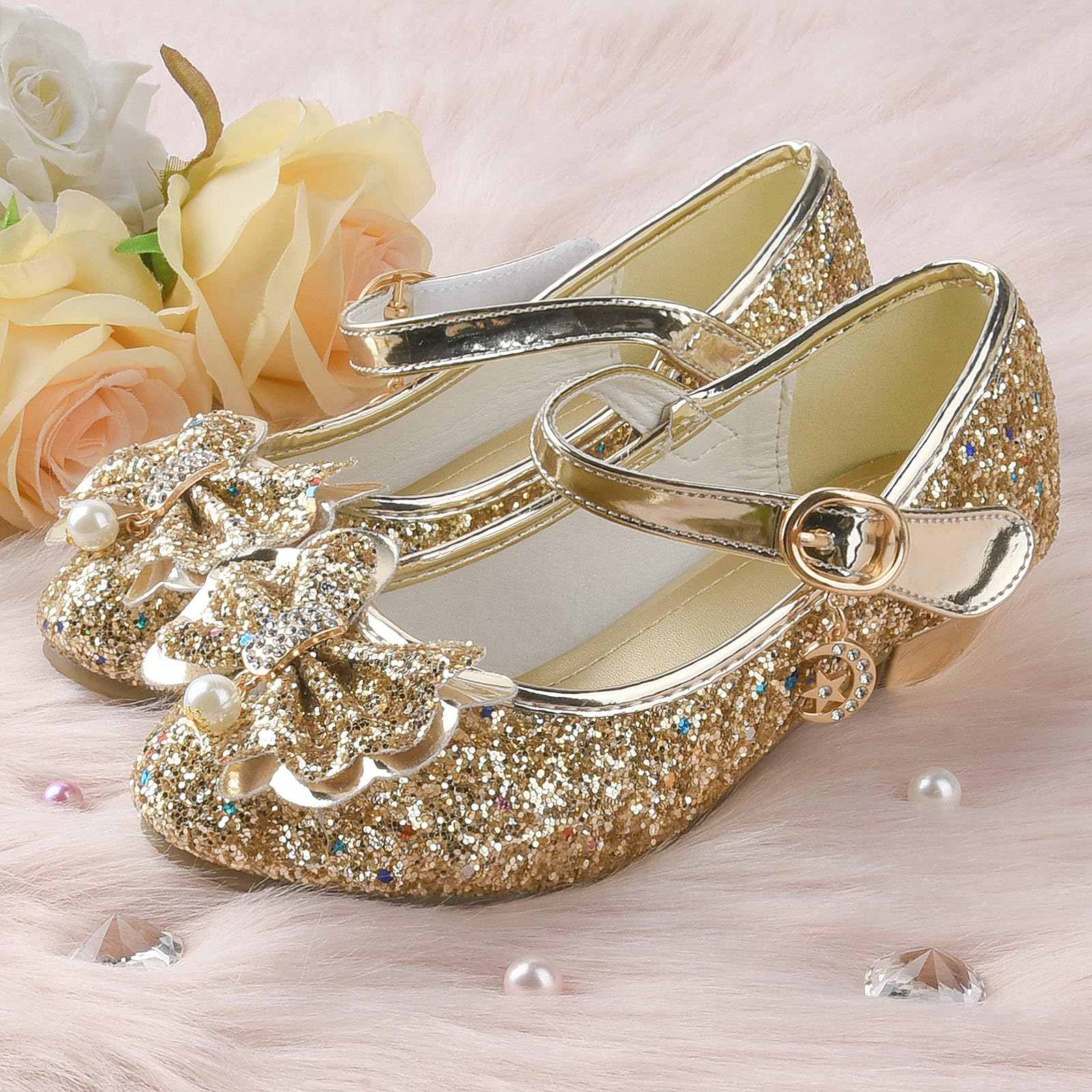 JerrisApparel Zapatos de Vestir Princesa para Niñas Mary Janes Boda Cumpleaños Fiesta